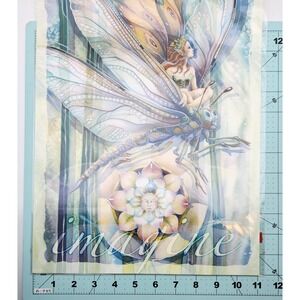 JODY‎ BERGSMA IMAGINE PRINT FAIRY RIDING A DRAGONFLY 17 X 11 NCHES